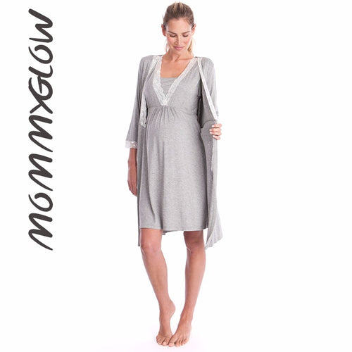Lace Maternity & Nursing Pajamas Set – Hospital & Home