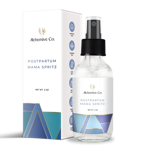 Alchemive Co. Mama Spritz Postpartum Perineal Spray | Witch Hazel Blend with Natural Essential Oils for Cooling Comfort & Post-birth Feminine Care - 2 oz bottle