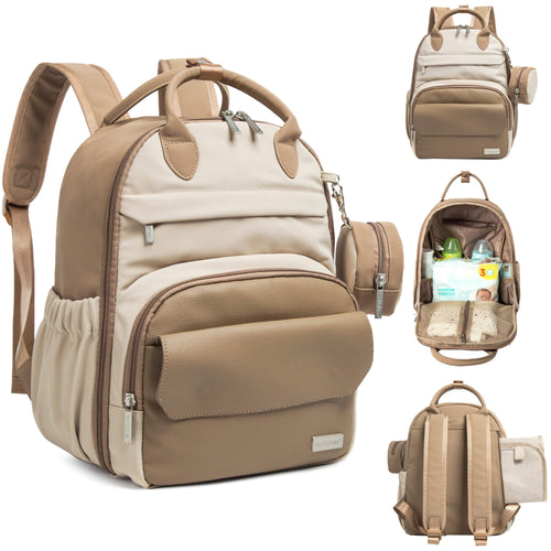 Play Diaper Backpack — Stylish PU Leather Bag for Modern Moms & Dads