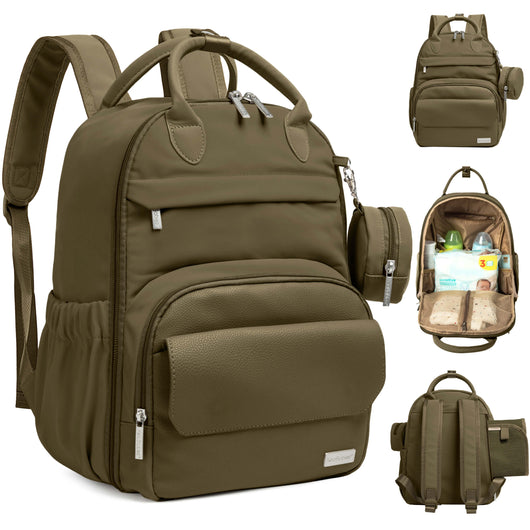 Play Diaper Backpack — Stylish PU Leather Bag for Modern Moms & Dads