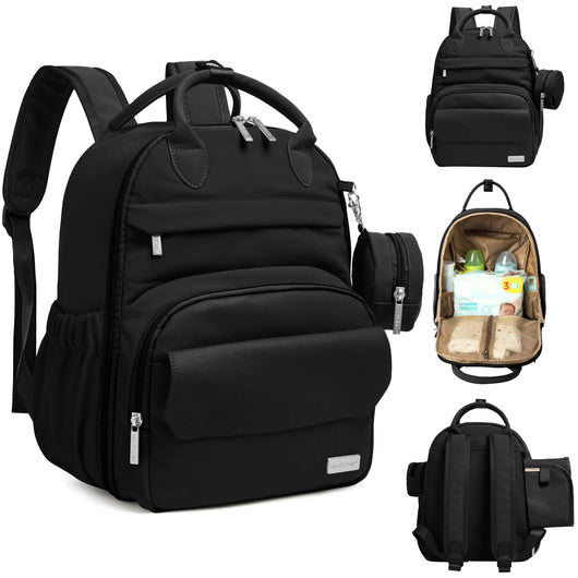 Play Diaper Backpack — Stylish PU Leather Bag for Modern Moms & Dads