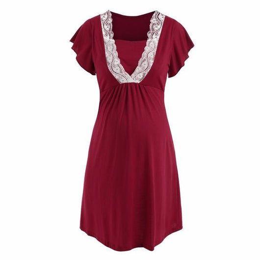 Lace Maternity & Nursing Pajamas Set – Hospital & Home