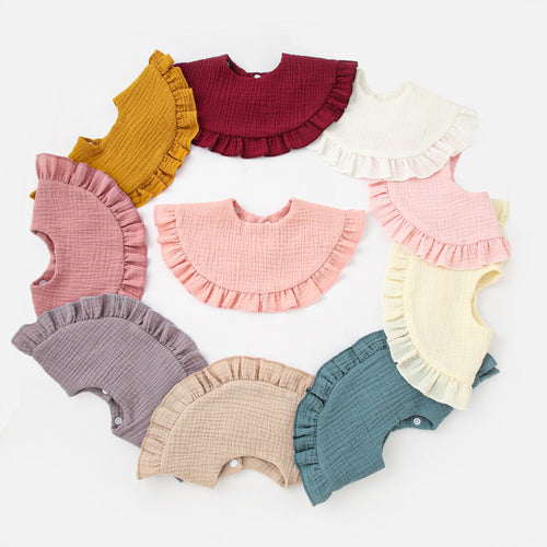 Soft Cotton Ruffle Bib For Infants And Toddlers