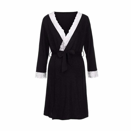 Lace Maternity & Nursing Pajamas Set – Hospital & Home