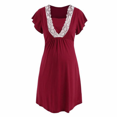Lace Maternity & Nursing Pajamas Set – Hospital & Home
