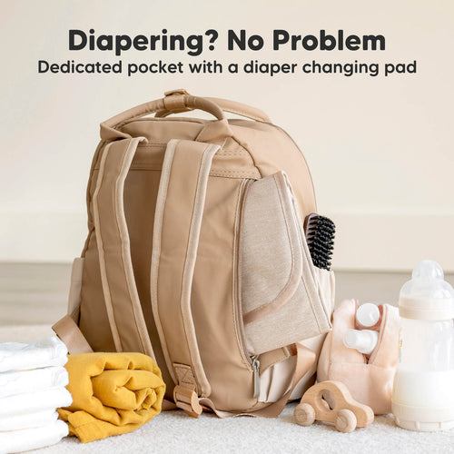 Play Diaper Backpack — Stylish PU Leather Bag for Modern Moms & Dads