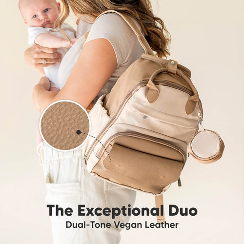 Play Diaper Backpack — Stylish PU Leather Bag for Modern Moms & Dads