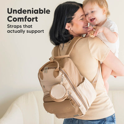 Play Diaper Backpack — Stylish PU Leather Bag for Modern Moms & Dads