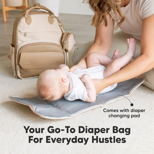 Play Diaper Backpack — Stylish PU Leather Bag for Modern Moms & Dads