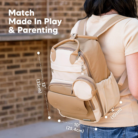 Play Diaper Backpack — Stylish PU Leather Bag for Modern Moms & Dads