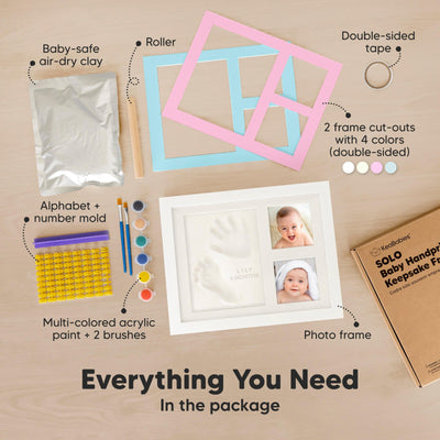 Baby Handprint & Footprint Keepsake Solo Frame