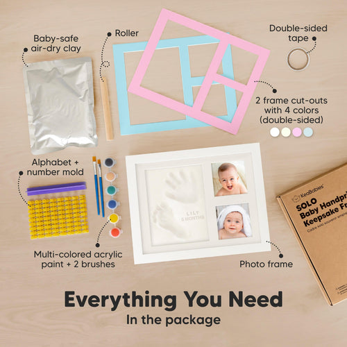 Baby Handprint & Footprint Keepsake Solo Frame