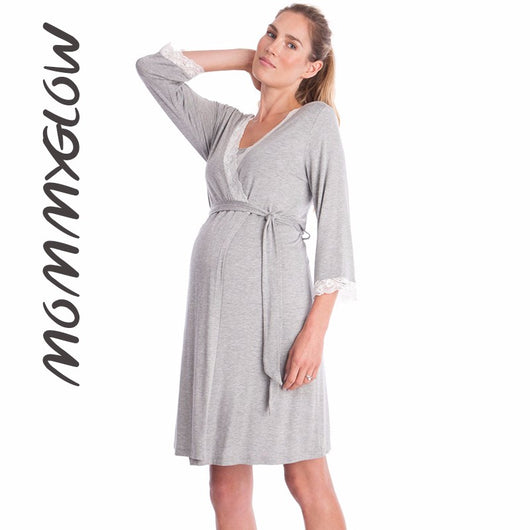 Lace Maternity & Nursing Pajamas Set – Hospital & Home