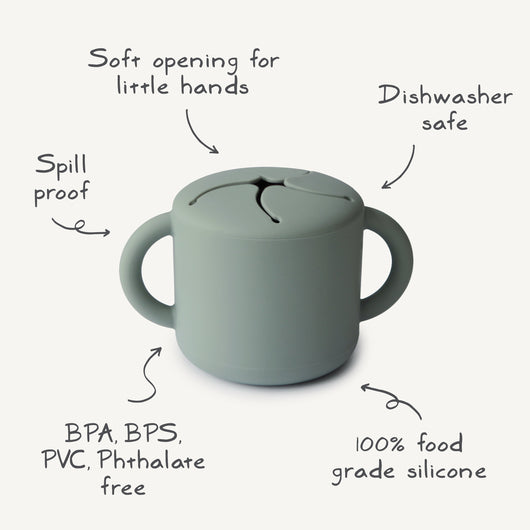Spill-Proof Silicone Snack Cup for Babies & Toddlers — Easy-Grip Handles